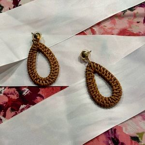 J. Crew hypoallergenic Rattan Teardrop Earrings